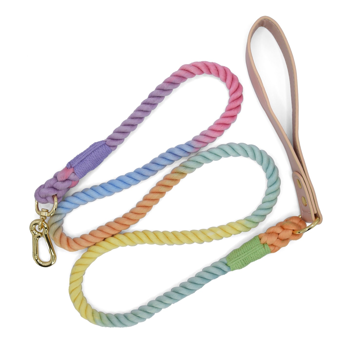 Rainbow Hue Ombre Rope Leash